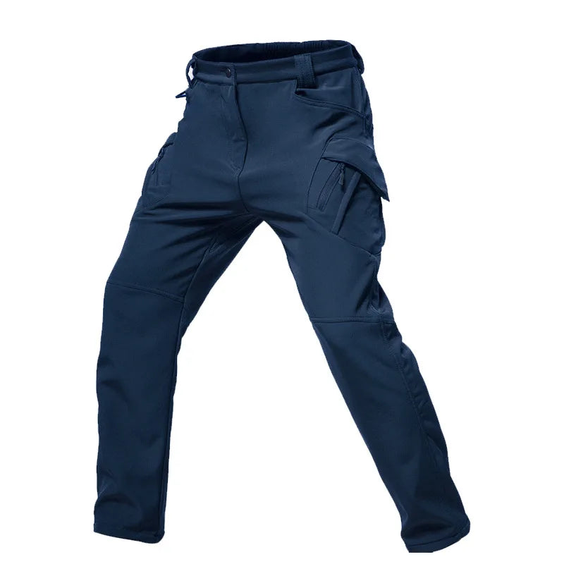 Men's Fleece Lined Winter Warm Tactical Pants Waterproof Hiking Casual Thermal Work Cargo Pants Insulated Skiing Outdoor Sports