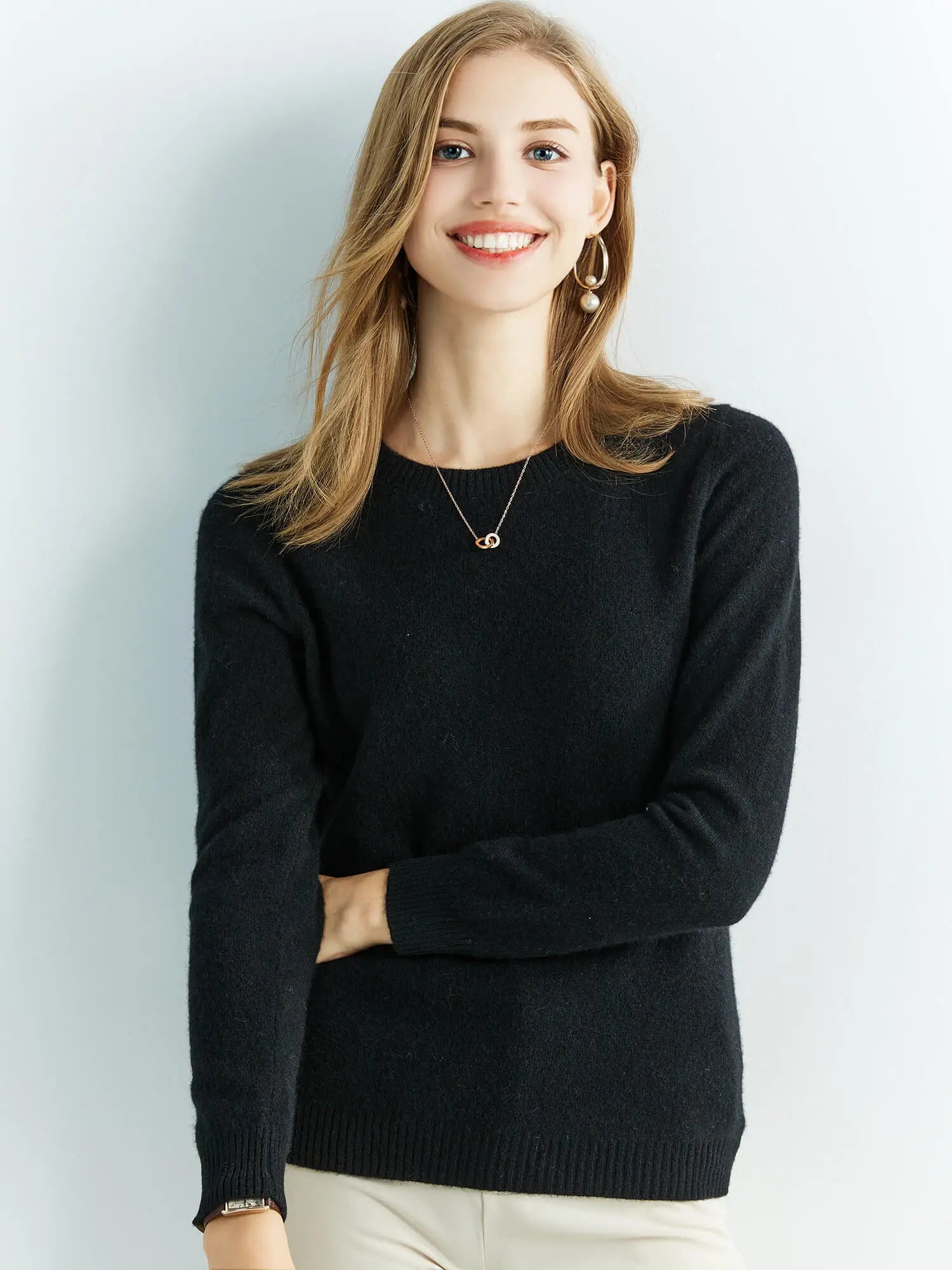 Knitwears Wool Sweaters 100% Merino Wool Knitted Cashmere Sweater Women Spring O-Neck Knit Pullovers Jumpers Clothing Top Female