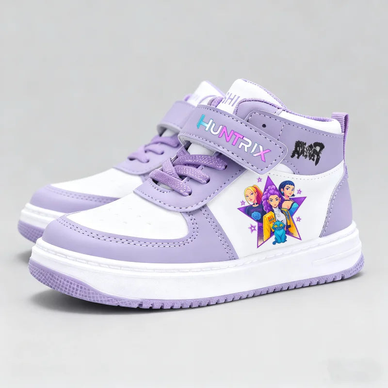 KPop Demon Hunters Kids Sneakers Girls Casual Shoes Children's Cute Cartoon Toddler Student Running Sports Shoes Size 26-37