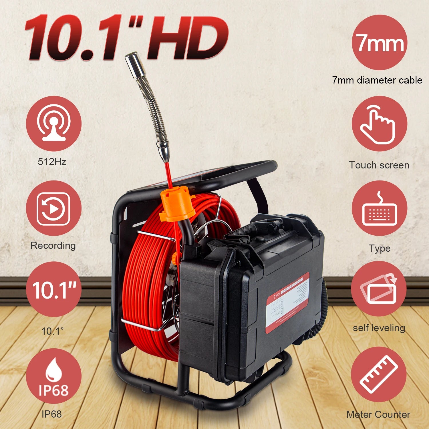 512Hz Transmitter Sonde for Pipeline Location Endoscope Image Self-Leveling DVR,SYANSPAN 23mm Drain Pipe Inspection Camera IP68