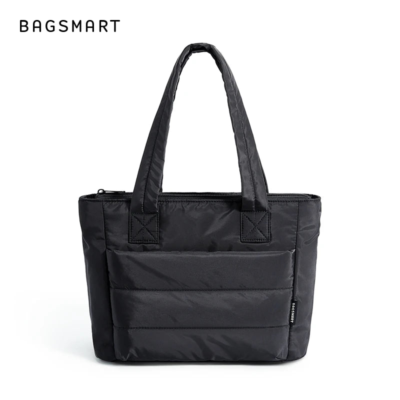 BAGSMART Women's Tote Bag Simple Travel Bag Casual Commuting Messenger Handbag Student College Shoulder Bag