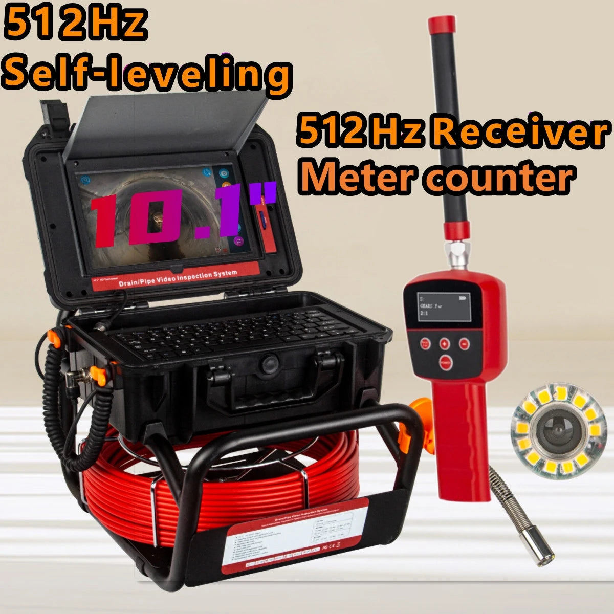 512Hz Transmitter Sonde for Pipeline Location Endoscope Image Self-Leveling DVR,SYANSPAN 23mm Drain Pipe Inspection Camera IP68