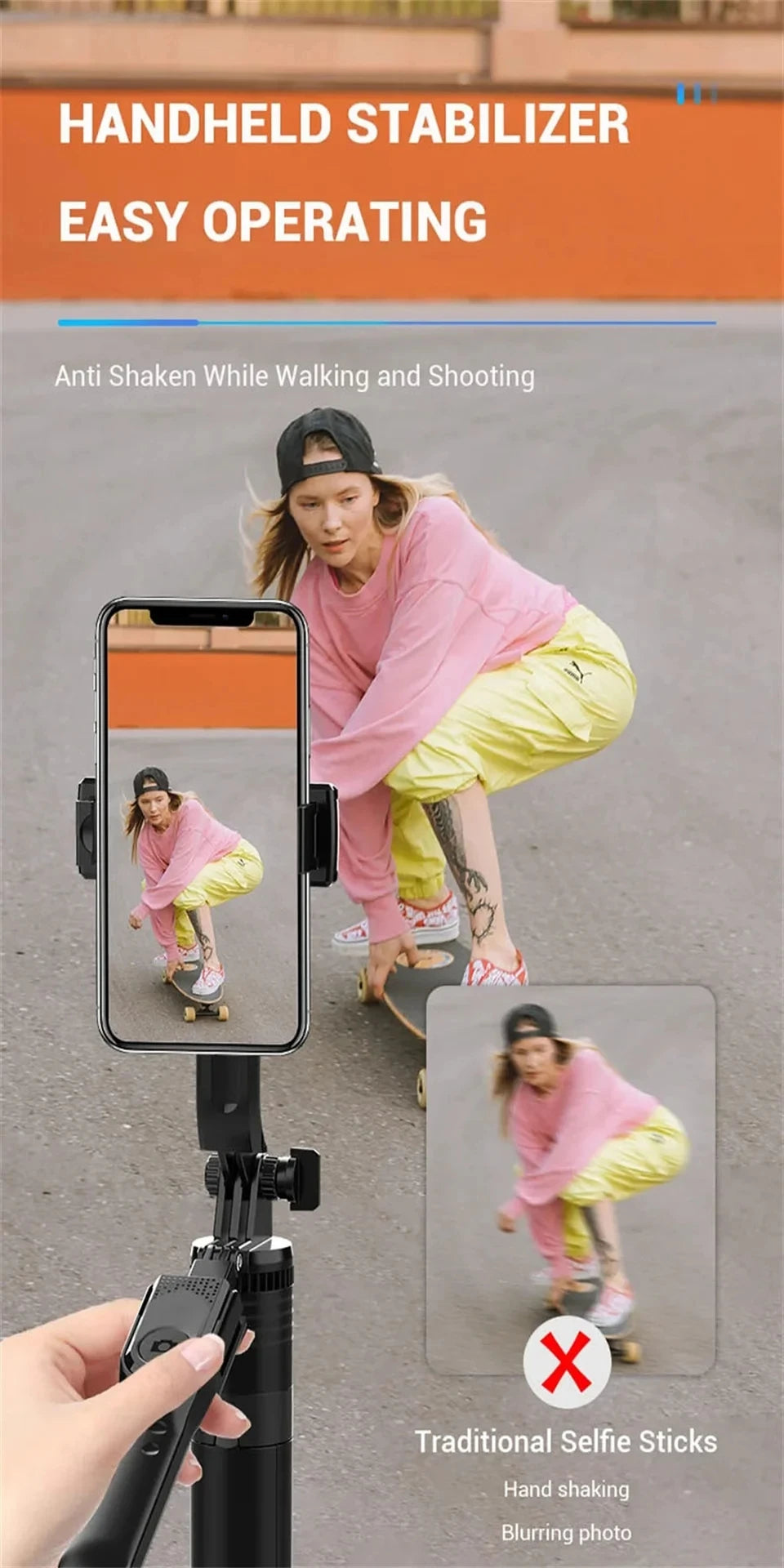 COOL DIER New 1.7M Wireless Selfie Stick Tripod Foldable Stand For Gopro Action Cameras Smartphones Balance Steady Shooting Live