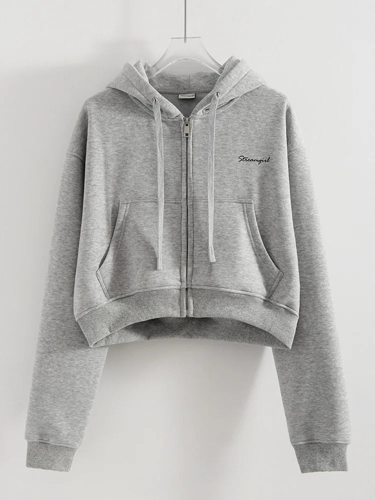 Winter Fleece Pants Set Women Brown Tracksuit Two Pieces Long Sweatpants Zipper Sweatshirts 2 Piece Gray Sweatsuit For Women Set