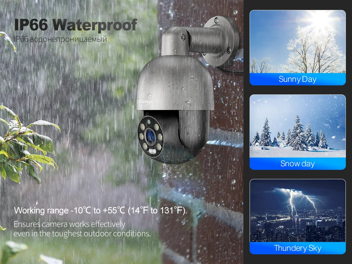 Techage UHD 4K 5MP 8MP IP Camera Red-Blue Light Alert Human Detection Night Vision PoE Security CCTV camera Protection Video