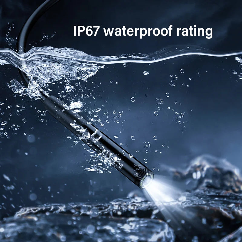 3 In 1 Automotive Boroscope Camera 1080p HD 8mm Industrial Inspection Endoscope Camera Pipeline Car Engine Probe For OTG Android