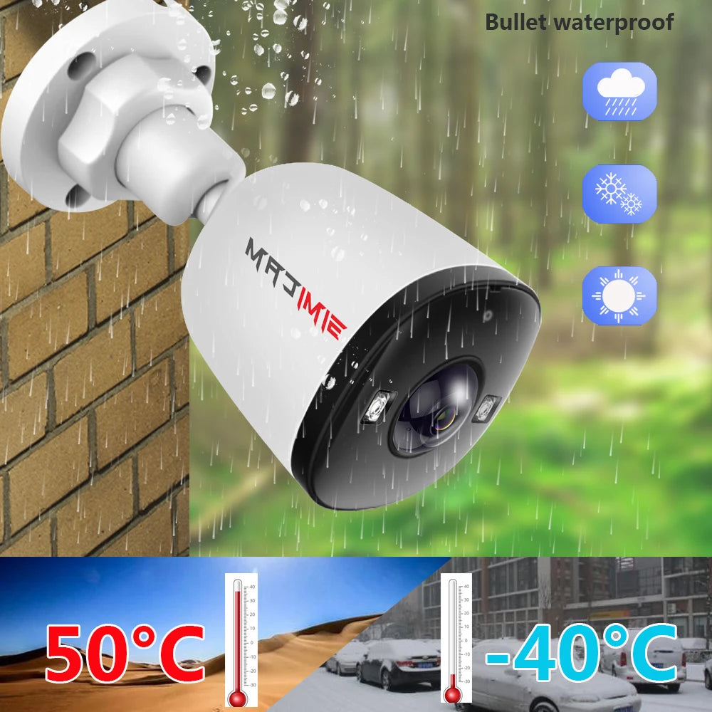 PoE IP Security Camera Outdoor with Audio 4K 5MP 4MP Surveillance Color Night Vision Fish eye ultra wide angle lens 1.6mm/2.8mm