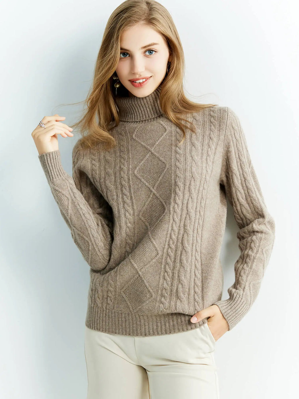 Cashmere Sweater Women Knitted Sweaters 100% Merino Wool Turtleneck Long-Sleeve Knit Pullover 2022 Winter Autumn Jumper Clothing