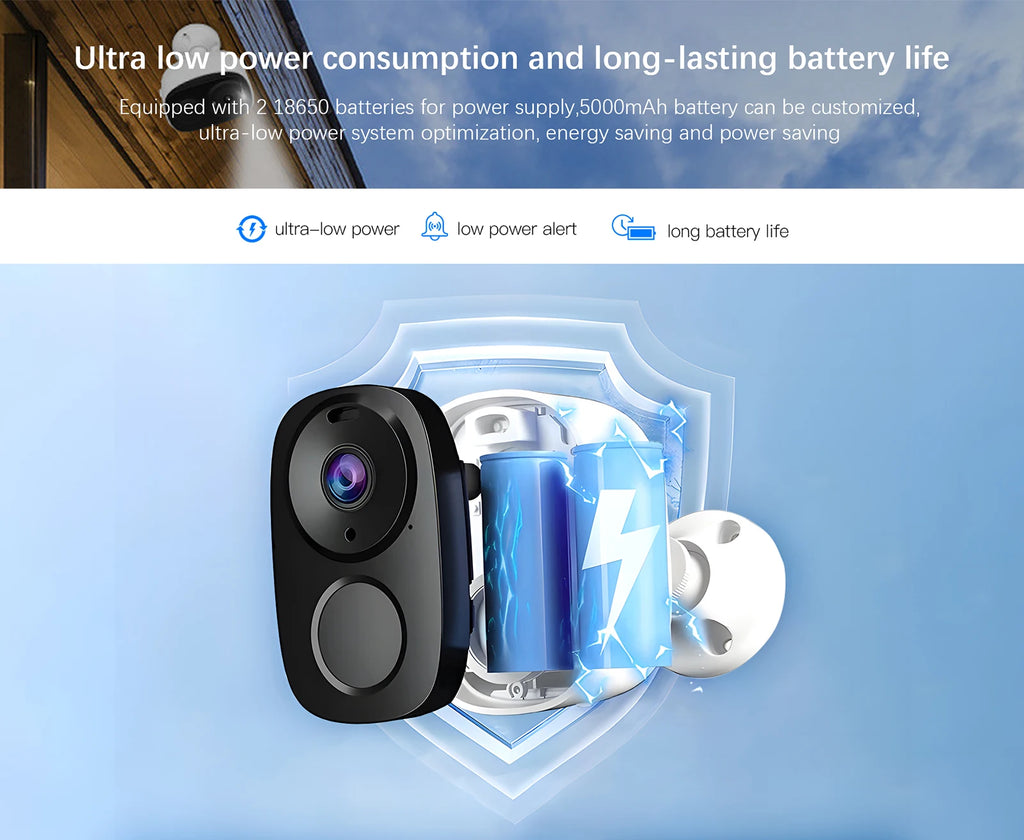 WIFI Survalance Camera 3MP Security Protection Outdoor IP Camera Smart Home Night Vision Video Recorder Battery Powered