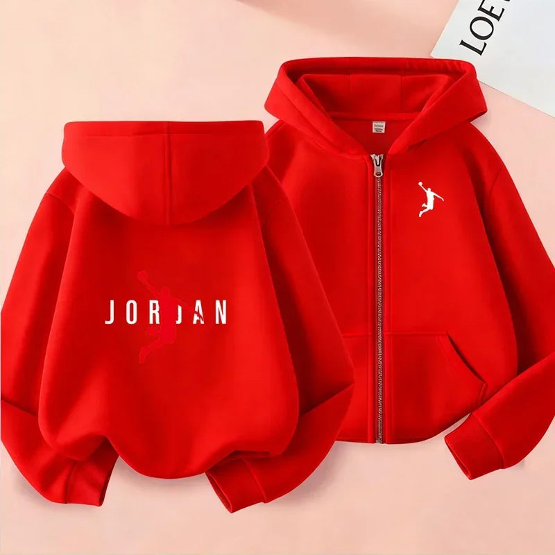 Children's Cardigan Sports Hoodie Casual Top Clothes Boys Girls Sweatshirt 3-12 Yrs Zipper Style Fashion Charming Jogging Coat