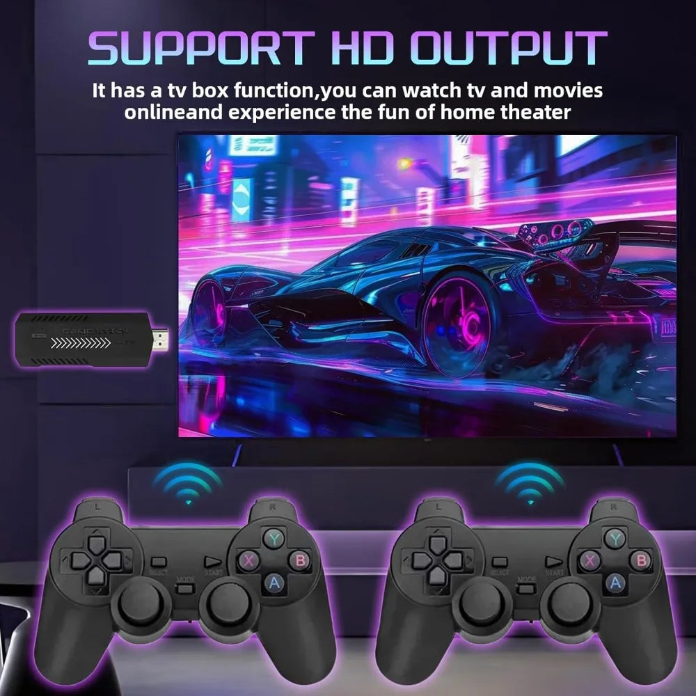 X2 PLUS Retro Gaming Stick - 64/128/256GB 4K HD Game Console with 60,000+ Games, Dual Wireless Controllers for TV/PC