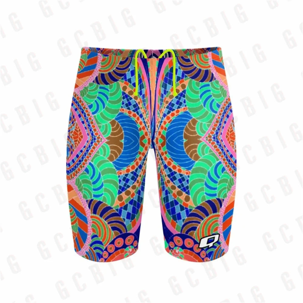 Mens Summer Trunks Swimwear Training Swim Shorts Trunks Swimsuits Boy Jammers Sports Surf Shorts Beach Volleyball Swimming Pants