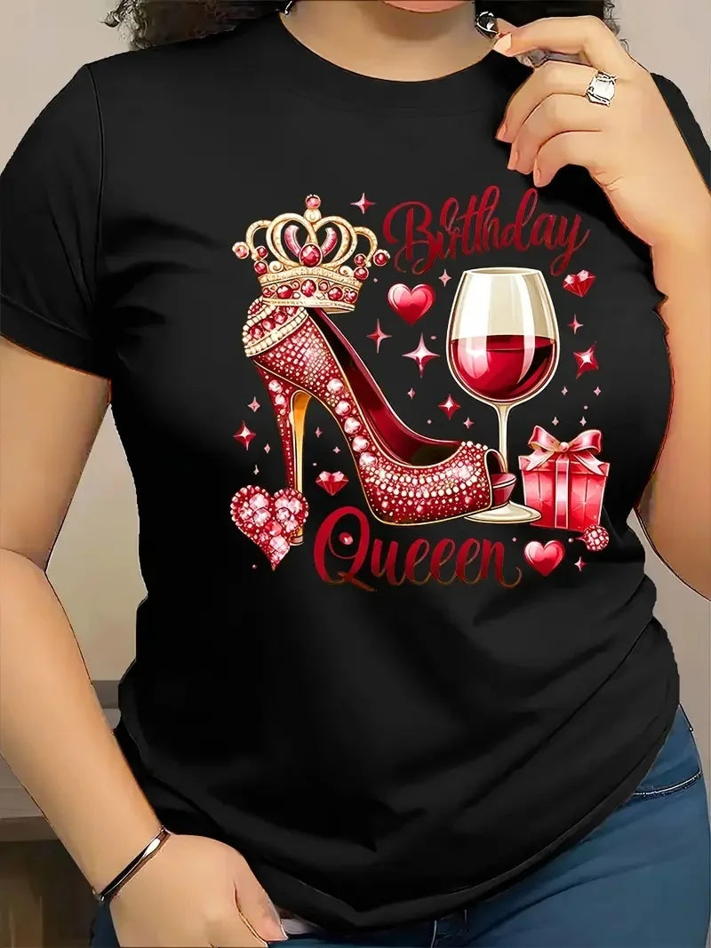 Women's 3D Graphic Print T-Shirt Casual Short Sleeve Crew Neck Top, Ideal for Birthday or Friend Gift for Outdoor Daily Sports