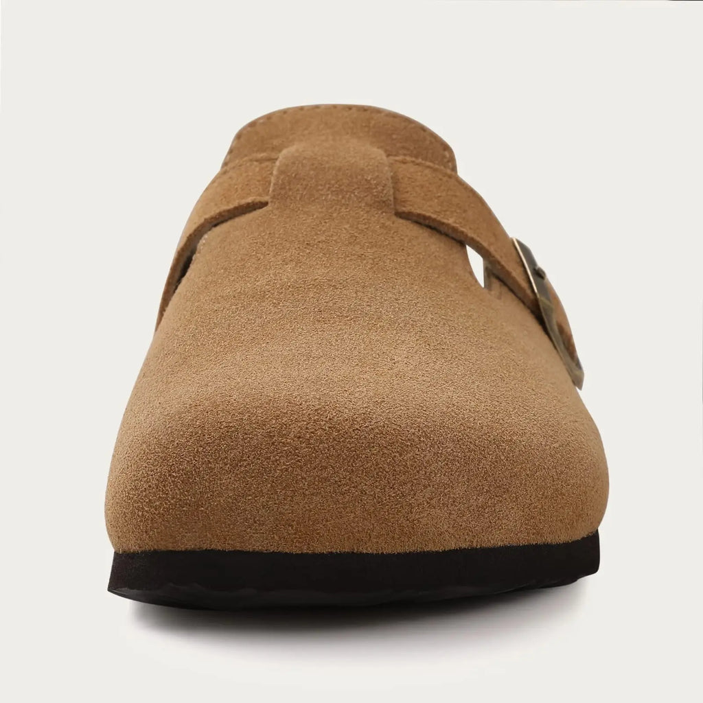 Kidmi Men Clogs Slippers New Suede Clogs For Women Summer Vacation Cork Clogs Slippers Nonslip Casual Home Slipper Double Buckle