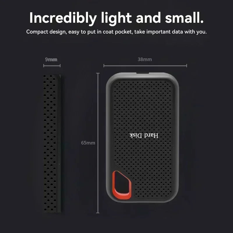 128TB Rugged External Hard Disk USB3.2 High-Speed Solid Hard Drives Portable Data Storage Drive for Laptop/PC Shock-Resistant