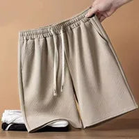 2025 New European and American Men's Sports Pants with Drawstring Waist, Wide Legs, Loose Pants with Pockets