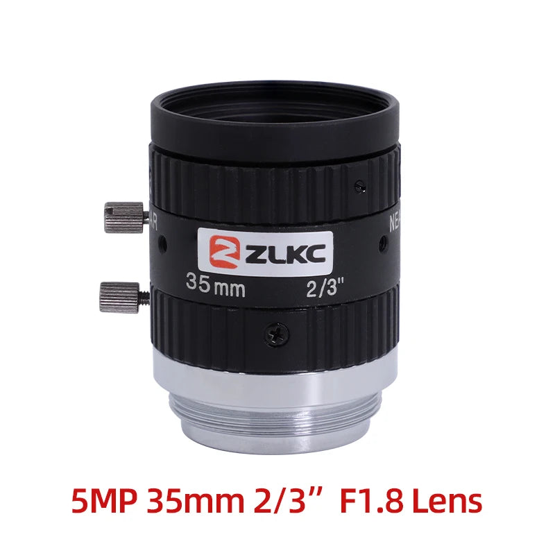 ZLKC 5MP C Mount 8mm 12mm 16mm 25mm 35mm 50mm Lens 2/3 Inch FA Machine Vision Industrial Camera Manual Iris Low Distortion F1.8