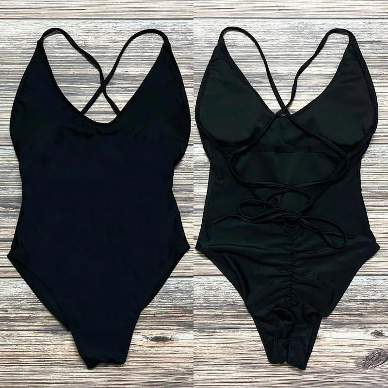 Sexy Padded One Piece Swimsuit Women Swimwear Solid Bathing Suit monokini Swimming Suit Summer Beachwear maillot de bain femme