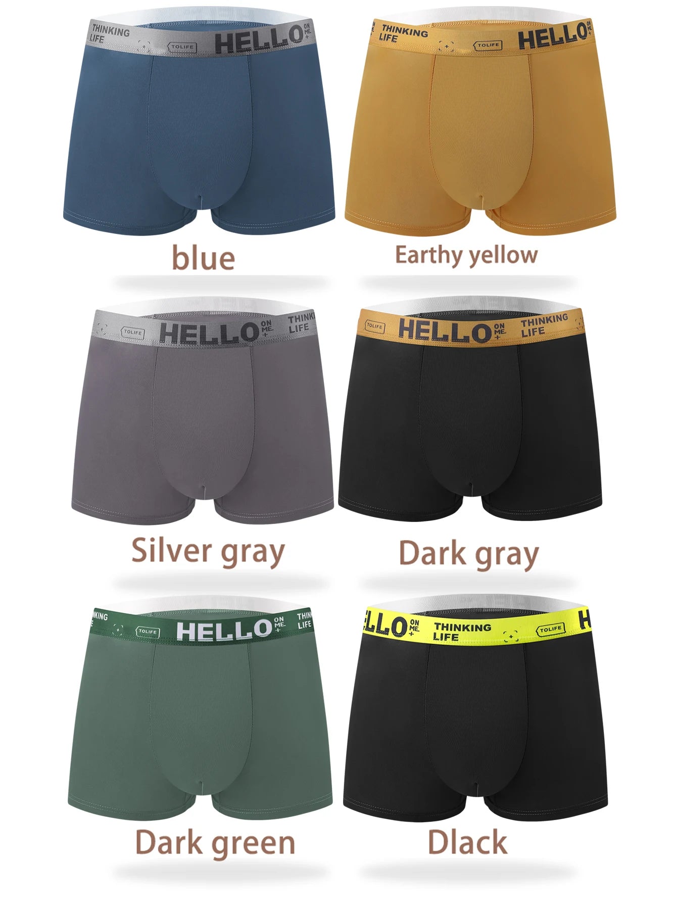 10pcs package Random trendy pattern men's underwear - Comfortable, stretch boxer panties, suitable for casual sports - Soft