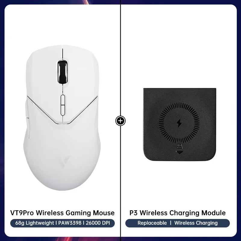 Rapoo VT9Pro 68g Super-Lightweight Wireless Gaming Mouse Esports Grade Performance PAW 3398 Sensor 26000 DPI 1ms Response Time