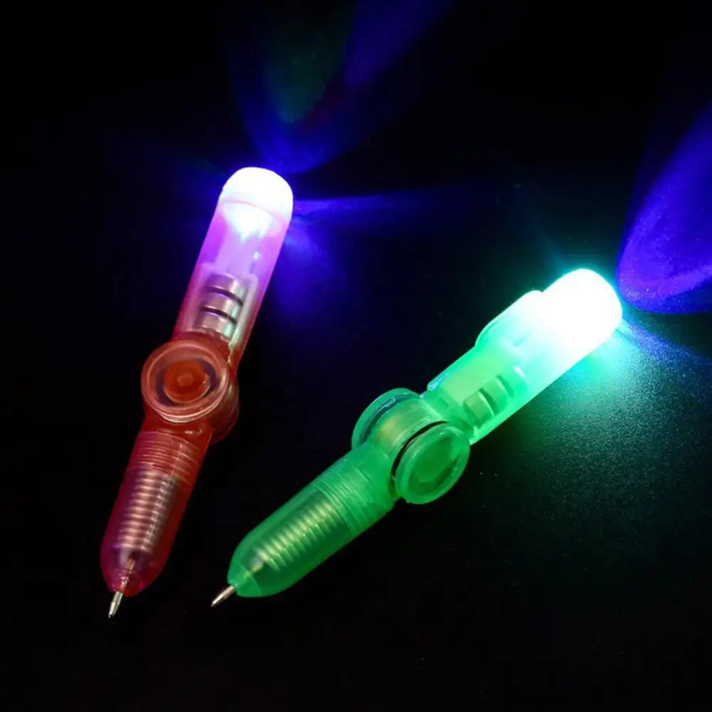LED Pen Ball Pen Fidget Spinner Hand Top Glow In Dark Light EDC Stress Relief Toys Kids Toy Gift Office School Supplie