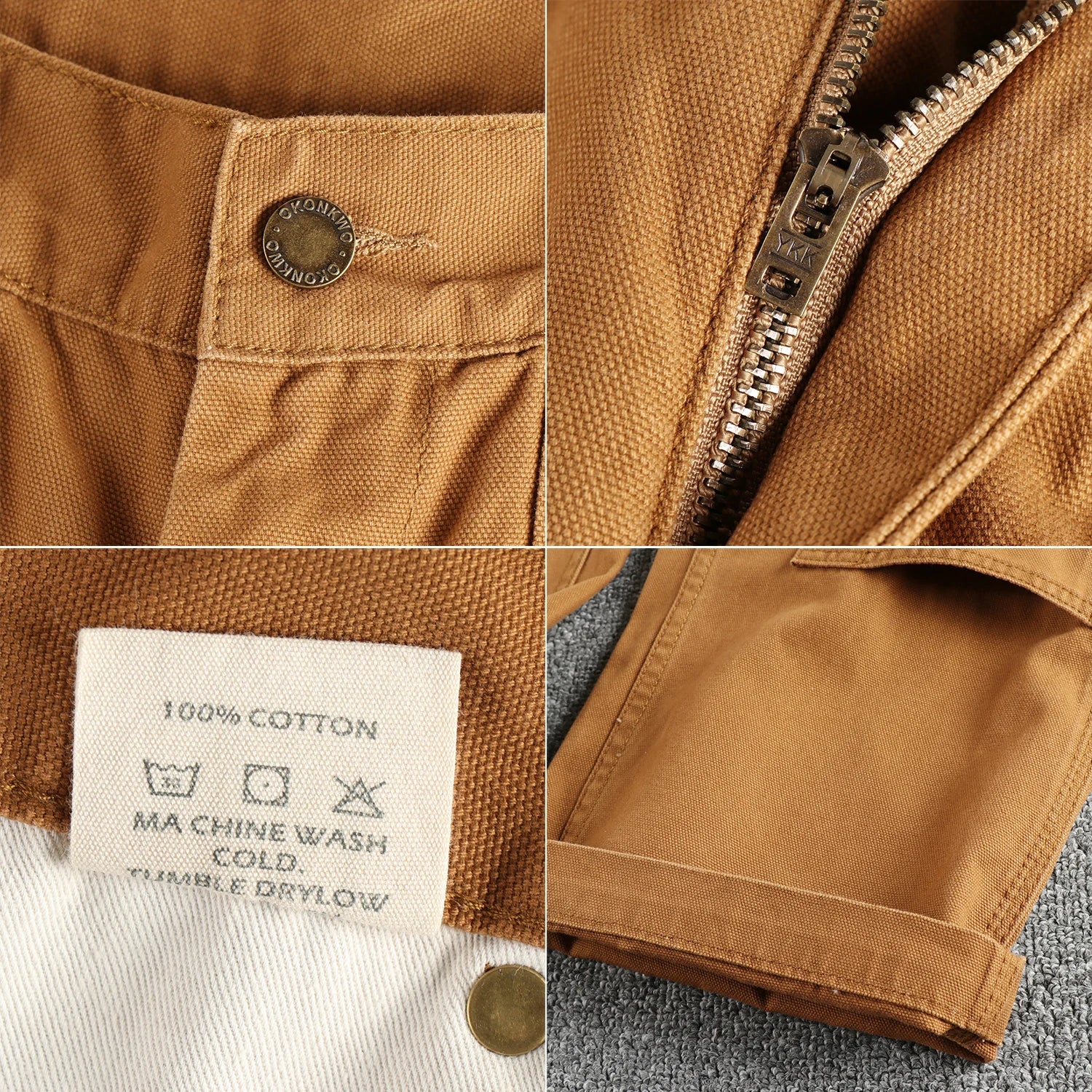 May Khaki heavy chunky overalls dyed blue striped straight trousers men's reproduction trend primary color pants