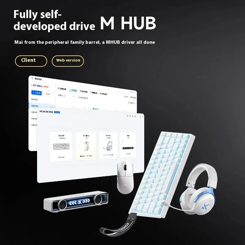 MCHOSE K7 Ultra Gaming Mouse PAW3950 Magnetic Wireless Charging Dual 8K Wired wireless Bluetooth connection Esports office