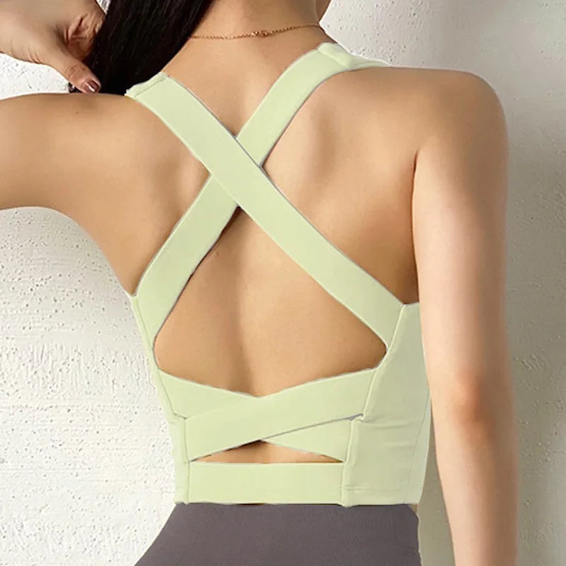 Cloud Hide Solid Sports Bra Fitness High Support Underwear Women Blouse Push Up Sexy Yoga Crop Top Running Gym Shirt Activewear