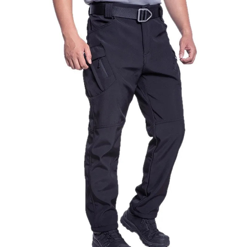 Men's Fleece Lined Winter Warm Tactical Pants Waterproof Hiking Casual Thermal Work Cargo Pants Insulated Skiing Outdoor Sports