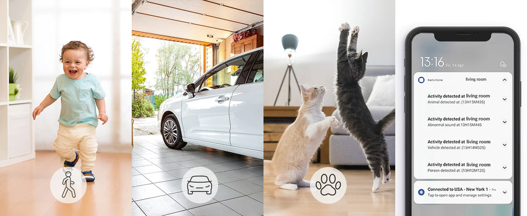 2K Security Camera Kit 1/2/4pcs YI Pro, Indoor Cameras with Smart Detection, Phone App for Baby Pet Monitoring