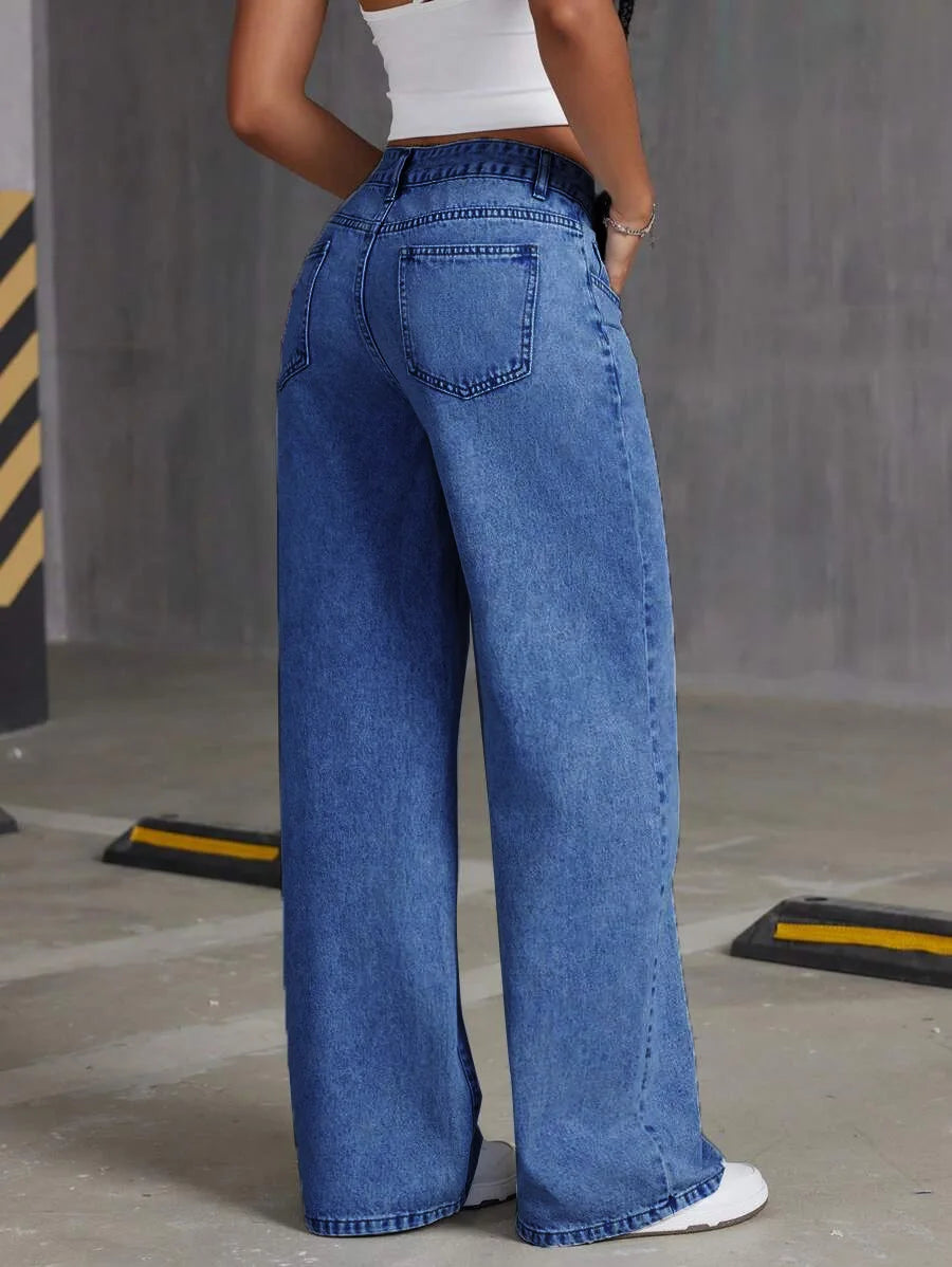 '25 new light wash wide-leg jeans. Effortless style meets comfort in these vintage-inspired trousers for everyday wear.