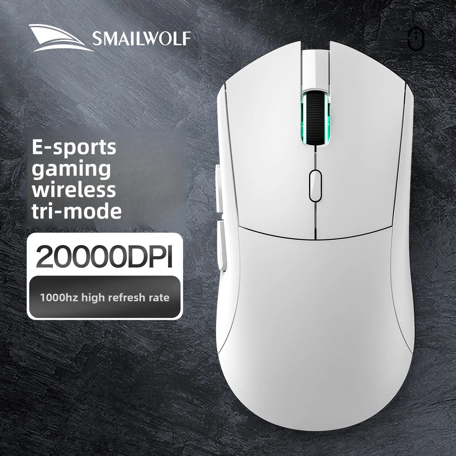 SMAILWOLF RS7 Tri-Mode Wireless Bluetooth Gaming Mouse - PAW3311 Chip Universal for Desktops & Laptops