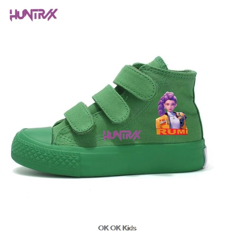 Hot KPop Demon Hunters Rumi Children's Canvas Shoes High-Top For Girl Kids Sneakers Breathable Sports Shoes Student Tennis Shoes