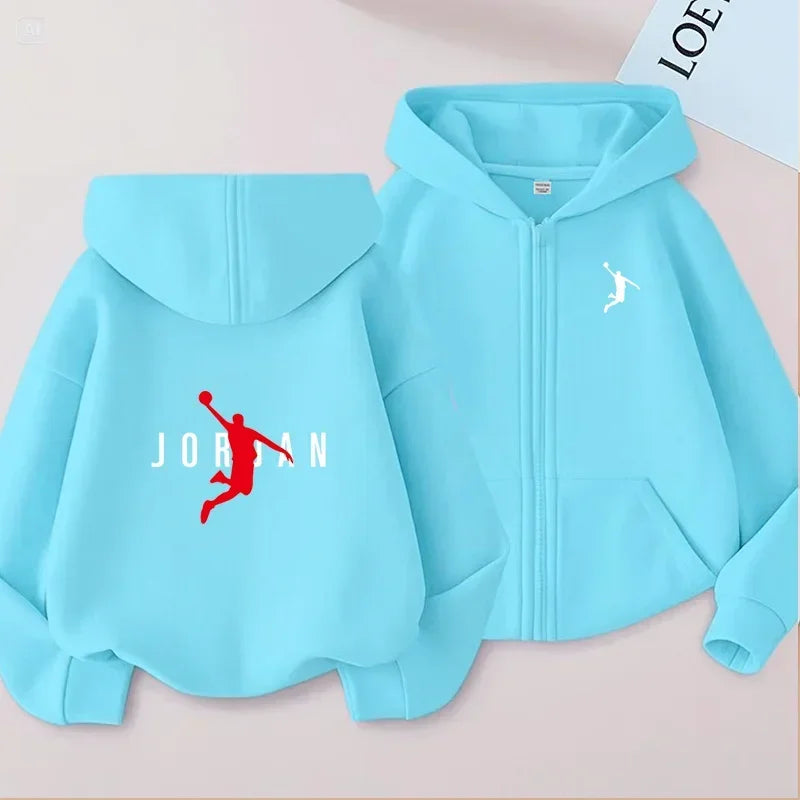 Children's Cardigan Sports Hoodie Casual Top Clothes Boys Girls Sweatshirt 3-12 Yrs Zipper Style Fashion Charming Jogging Coat