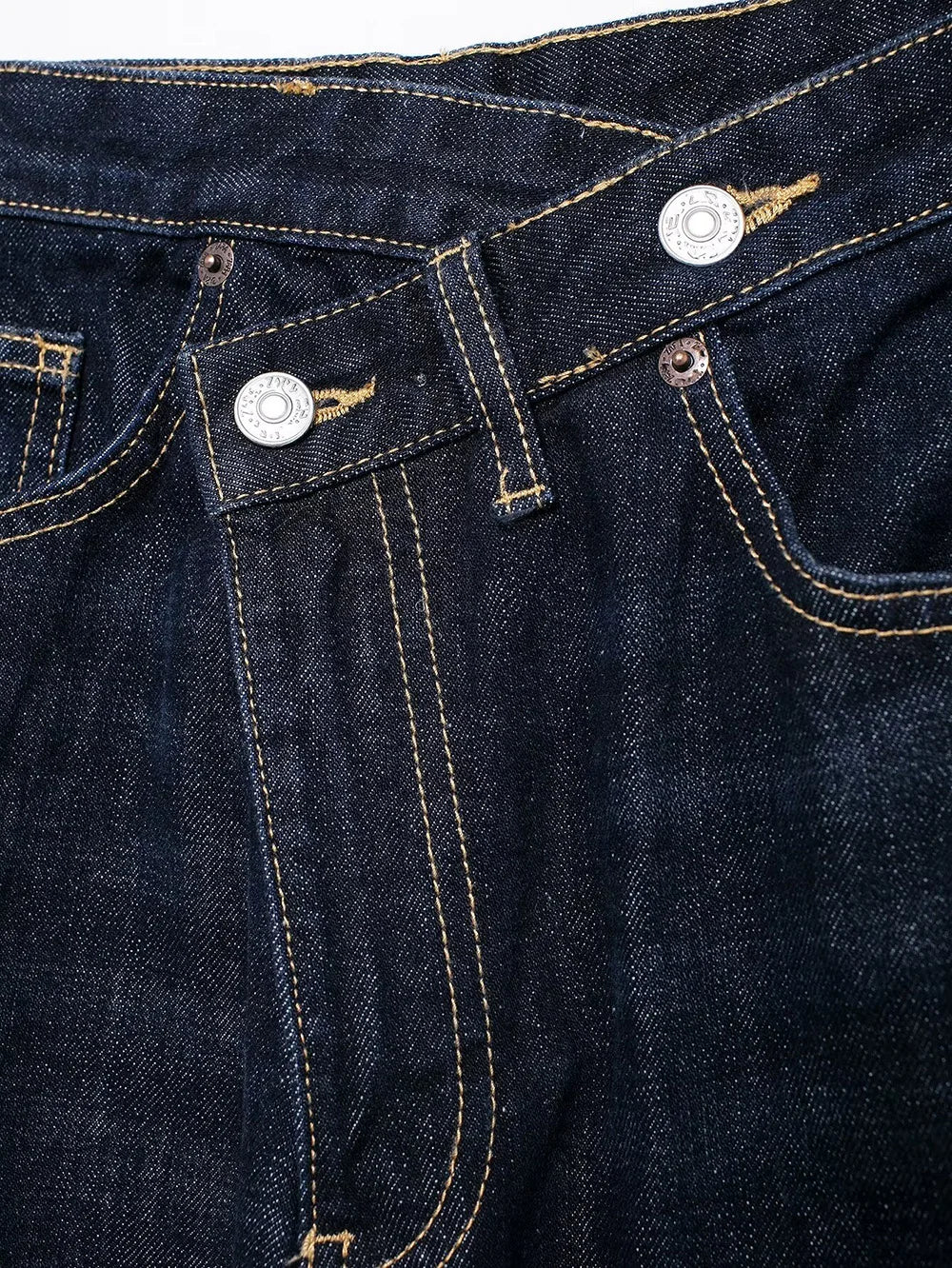 Women's Basic Hundred Jeans New Fashion Asymmetric Design High Waist Wide Leg Trousers Casual Women's Straight Leg Jeans