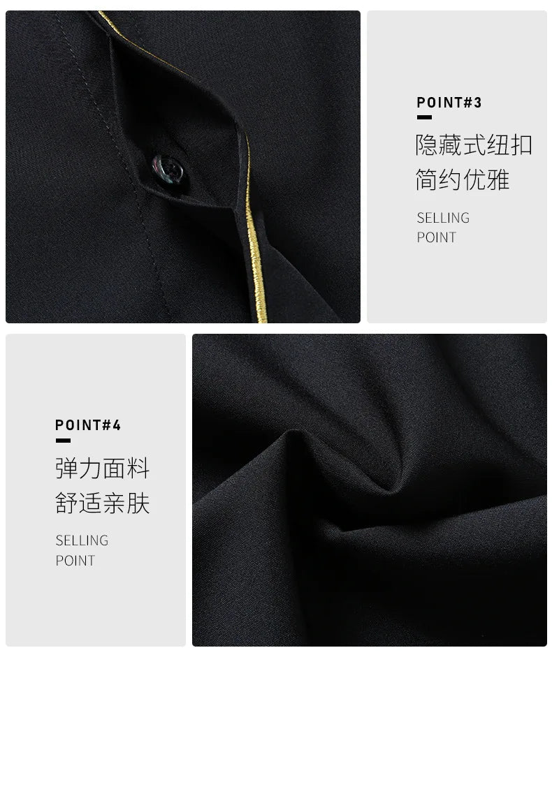 Upto 10XL Size Short Sleeve Embroidered Shirt Men's Casual Loose Oversized Black and White Short Sleeve Shirt Summer