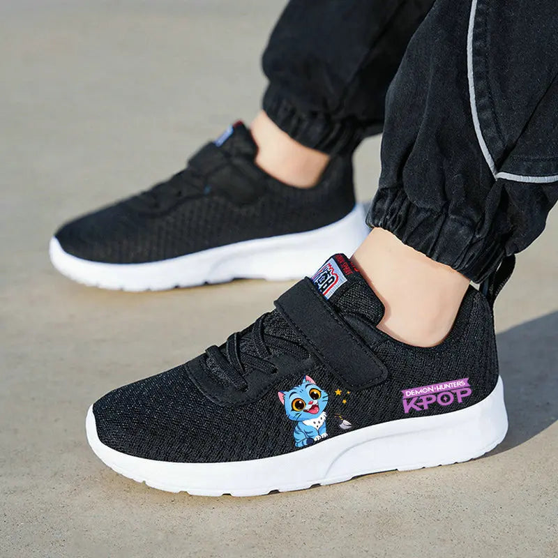 New KPop Demon Hunters Children's Sneakers Mesh Casual Sport Basketball Shoes Girls Gift Kids Shoes Student Outdoor Shoes 28-40