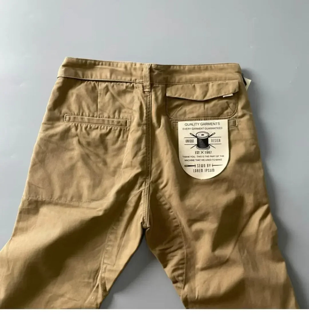 American Style Pure Cotton Heavy Duty Cargo Pants for Men Anti-Dirt Anti-Wear Loose Straight Leg Casual Pants Footwear