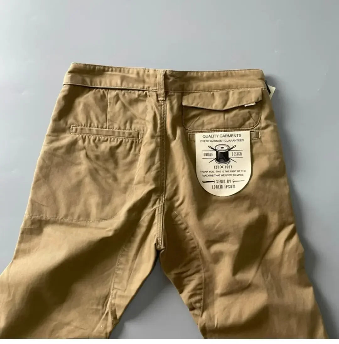 American Style Pure Cotton Heavy Duty Cargo Pants for Men Anti-Dirt Anti-Wear Loose Straight Leg Casual Pants Footwear