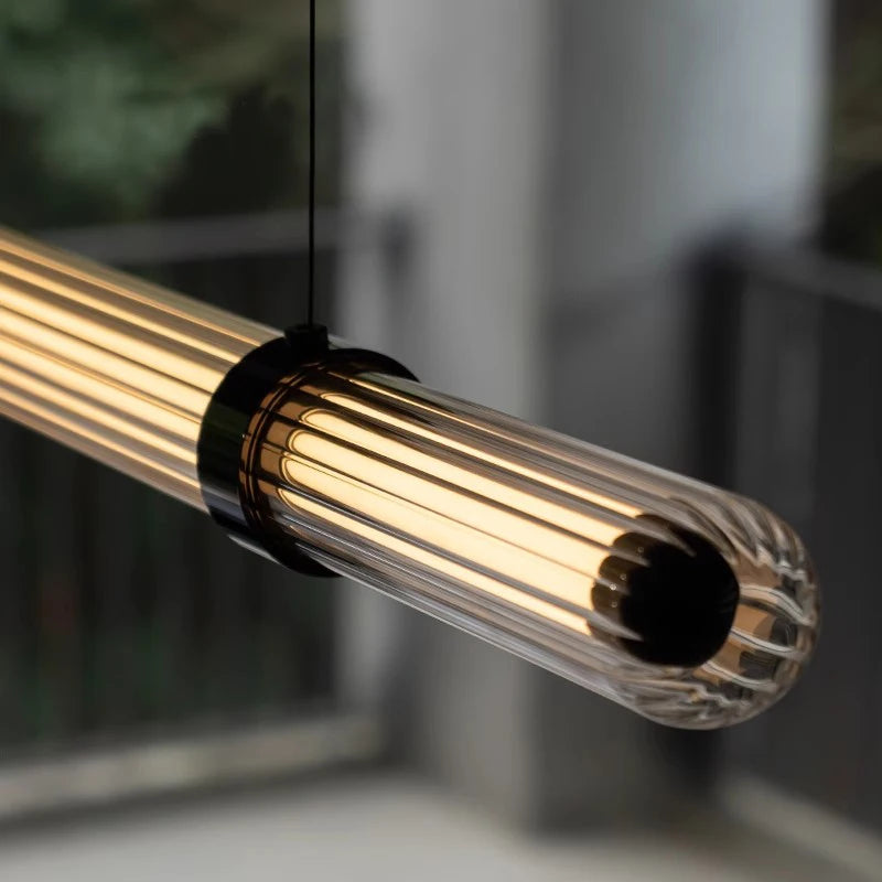 Italian Nordic minimalist and versatile long glass pendant lamp, dining table lamp, office desk lamp, coffee shop pendant lamp