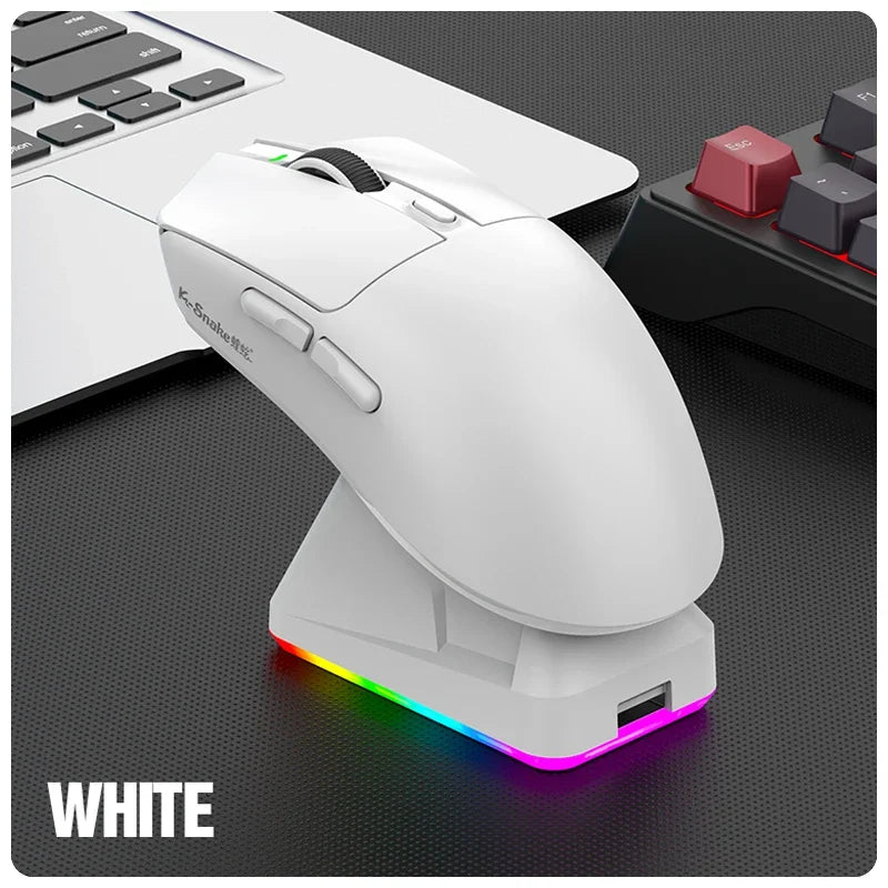 X11 PAW3311 Tri-Mode Bluetooth Mouse 12000 DPI Wireless Mouse Gaming Mouse RGB Touch Magnetic Charging Base BT/2.4G/Wired Mice