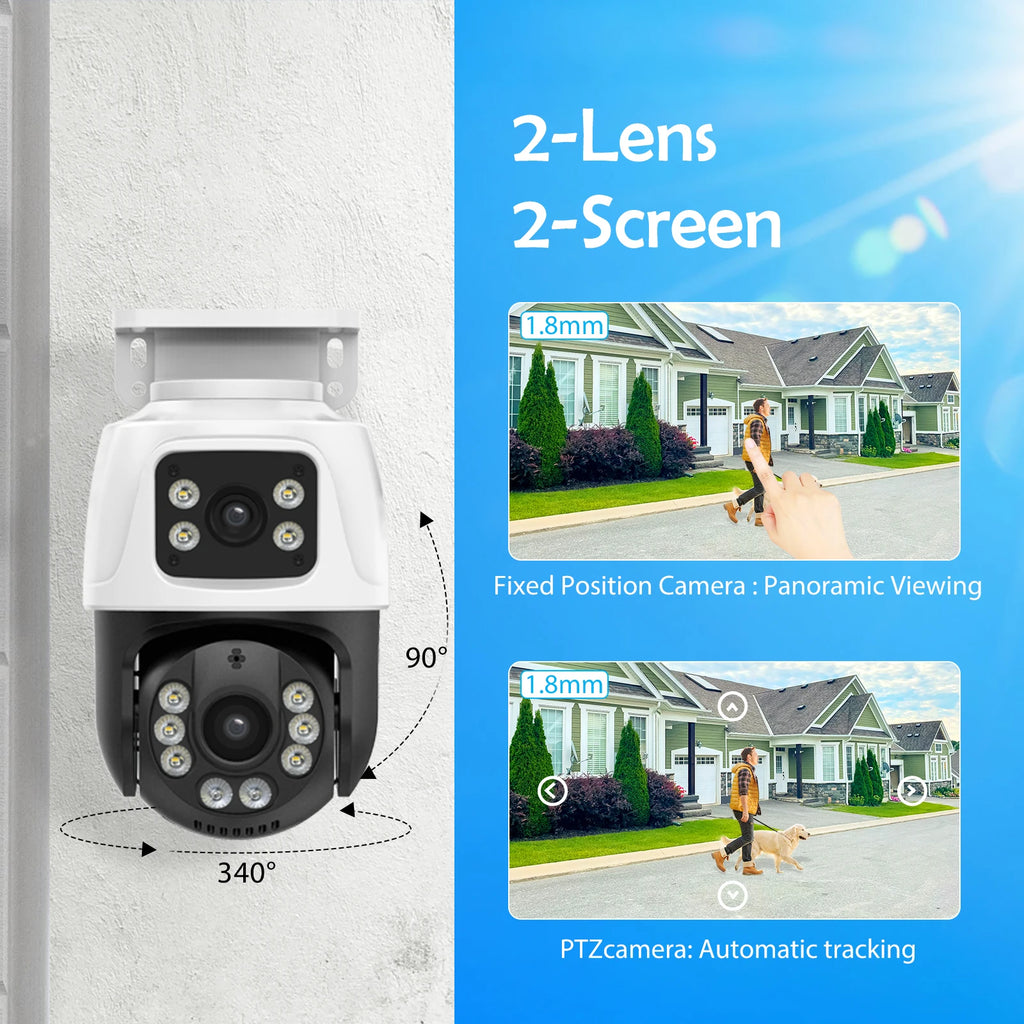 XMEYE 6MP POE PTZ Dual Lens IP CCTV Camera Video Surveillance Security Outdoor Two Way Audio Street ONVIF Full Color Auto Track