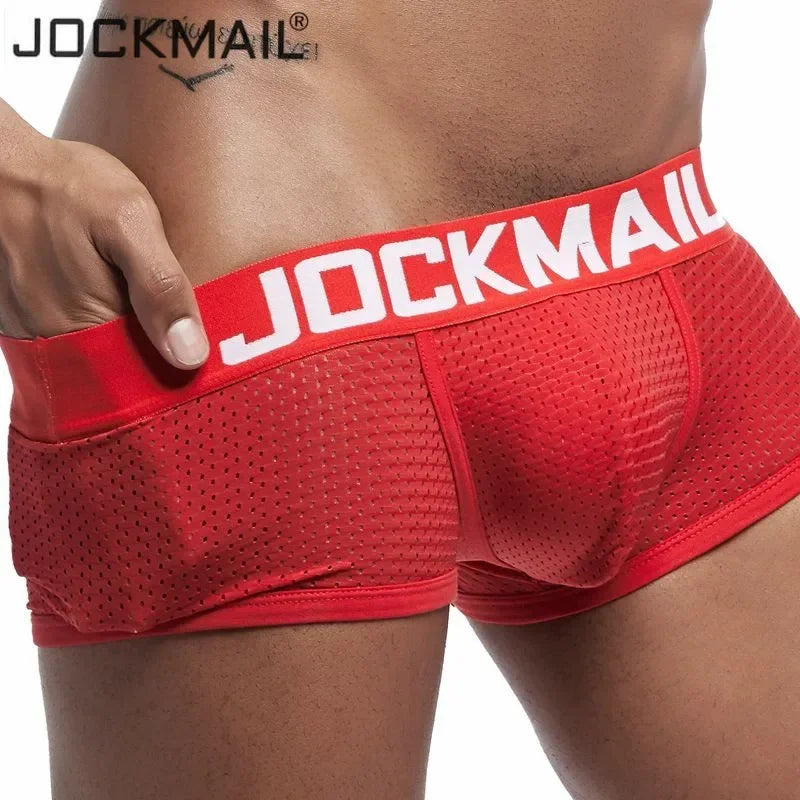 JOCKMAIL 4PCS/Lot Boxer Men Mesh Breathable Boxershorts Men Underwear Shorts Panties Men Cuecas Boxer Underpants Calzoncillos