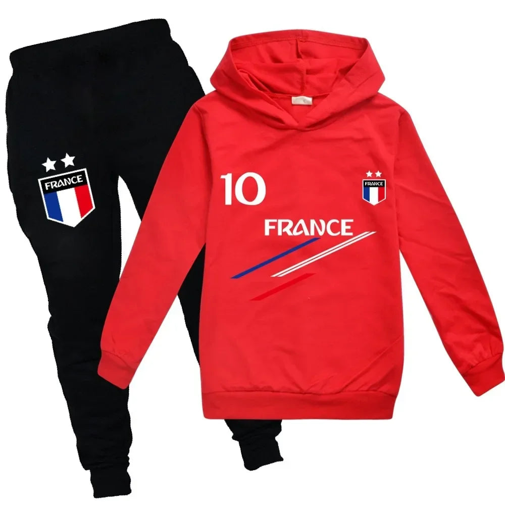 2025 Autumn New Kids Clothes Boys France Football 10 Tracksuit Tops Pants 2PCS Children Boy Spring Outfits Girls Sets 2-14 Years
