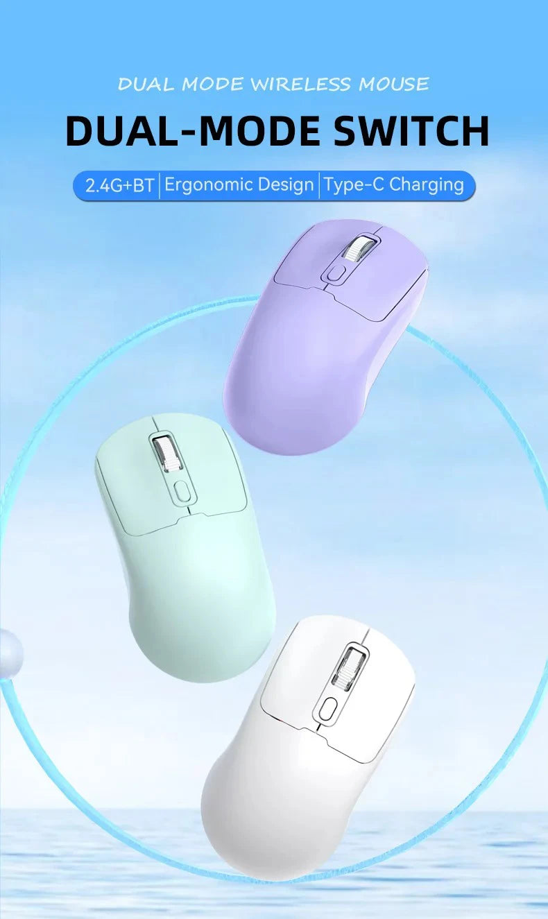 Dual Mode Bluetooth 5.4 Mouse 2.4G Wireless Mouse Rechargeable Slient Mouse Gaming Mouse Ergonomic Mice for PC Laptop Macbook