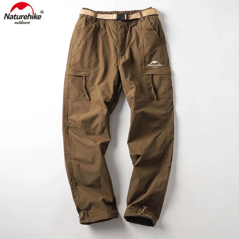 Naturehike Tooling Pants Thick Waterproof Fleece Cargo Pants Men Women Outdoor Multi-pockets Loose Straight Overall Trousers