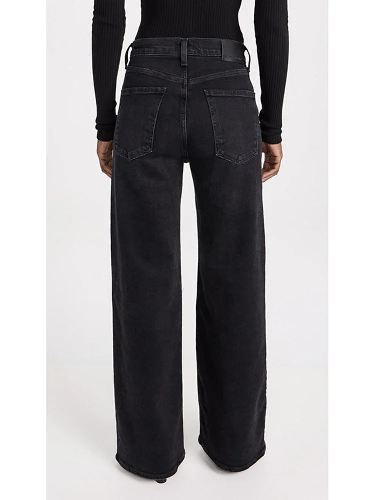 2025 Female Straight Leg Jeans Women Low Rise Stretch Gray Denim Pants Lady Solid Color Daily Office Cheap Long Jeans Trousers