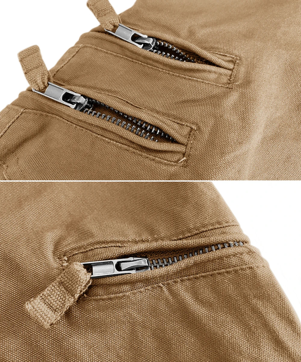 TACVASEN Safari Ripstops Multi-Pockets Work Pants Mens Outdoor Cargo Pants Spring Autumn Casual Cotton Hiking Combat Trousers