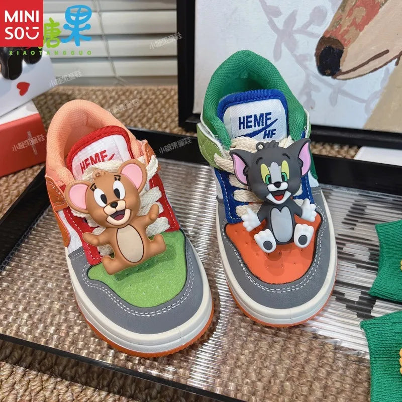 Miniso Tom & Jerry Sneakers 2025 - Low Top Colorful Casual Shoes for Boys