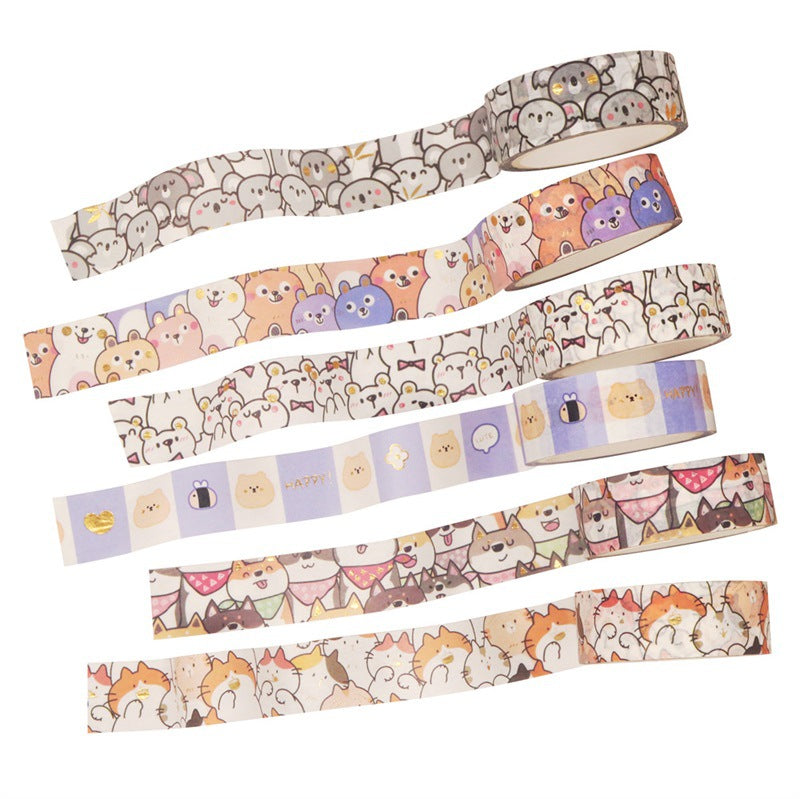 18 pcs/set Kawaii Animals Face Cartoon Washi Tape Set Masking Tapes Scrapbooking Diy Journal Stationery School Supplies Gift